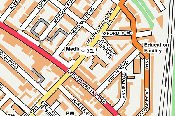 N4 3EL map - OS OpenMap – Local (Ordnance Survey)