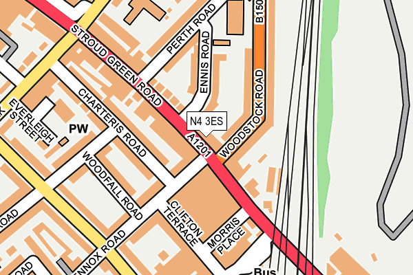 N4 3ES map - OS OpenMap – Local (Ordnance Survey)