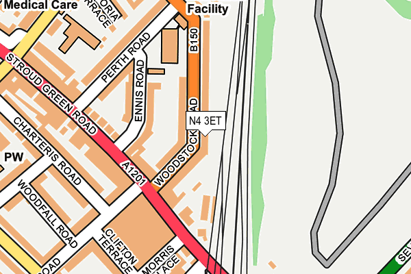 N4 3ET map - OS OpenMap – Local (Ordnance Survey)
