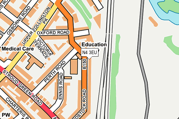 N4 3EU map - OS OpenMap – Local (Ordnance Survey)
