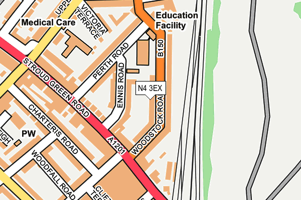 N4 3EX map - OS OpenMap – Local (Ordnance Survey)