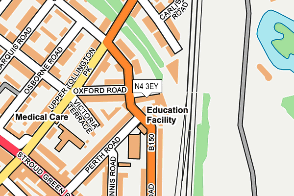 N4 3EY map - OS OpenMap – Local (Ordnance Survey)