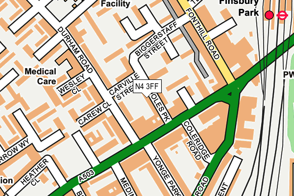 N4 3FF map - OS OpenMap – Local (Ordnance Survey)