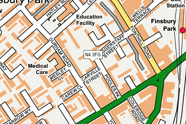 N4 3FG map - OS OpenMap – Local (Ordnance Survey)