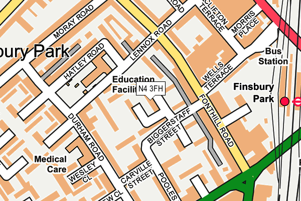 N4 3FH map - OS OpenMap – Local (Ordnance Survey)