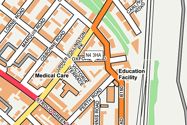 N4 3HA map - OS OpenMap – Local (Ordnance Survey)