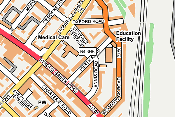 N4 3HB map - OS OpenMap – Local (Ordnance Survey)