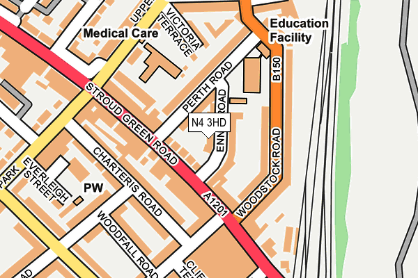 N4 3HD map - OS OpenMap – Local (Ordnance Survey)
