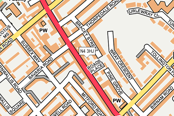 N4 3HJ map - OS OpenMap – Local (Ordnance Survey)