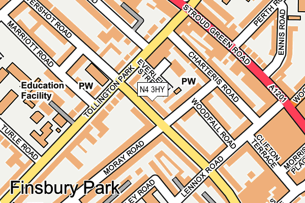 N4 3HY map - OS OpenMap – Local (Ordnance Survey)