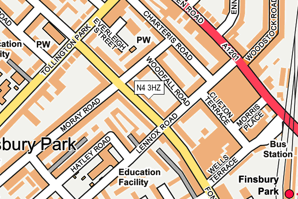 N4 3HZ map - OS OpenMap – Local (Ordnance Survey)