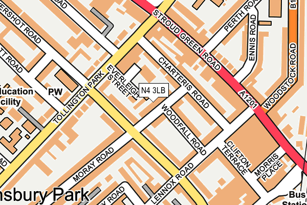 N4 3LB map - OS OpenMap – Local (Ordnance Survey)