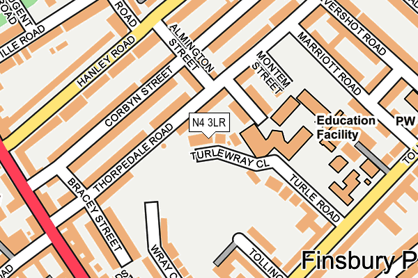 N4 3LR map - OS OpenMap – Local (Ordnance Survey)