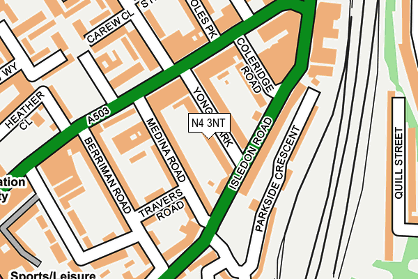 N4 3NT map - OS OpenMap – Local (Ordnance Survey)