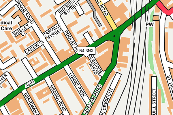 N4 3NX map - OS OpenMap – Local (Ordnance Survey)