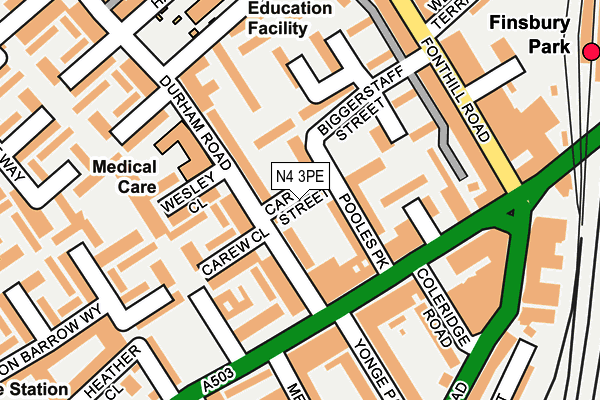 N4 3PE map - OS OpenMap – Local (Ordnance Survey)