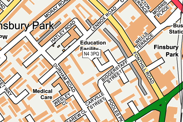 N4 3PQ map - OS OpenMap – Local (Ordnance Survey)