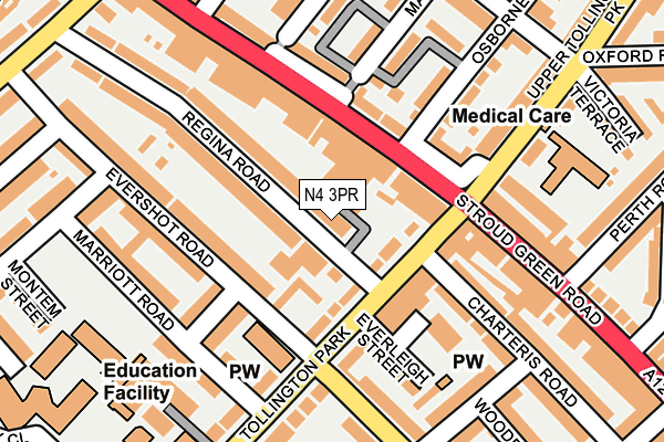 N4 3PR map - OS OpenMap – Local (Ordnance Survey)
