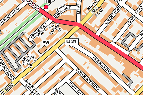 N4 3PU map - OS OpenMap – Local (Ordnance Survey)