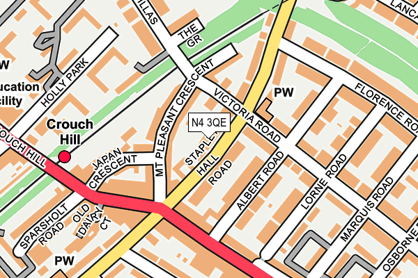 N4 3QE map - OS OpenMap – Local (Ordnance Survey)
