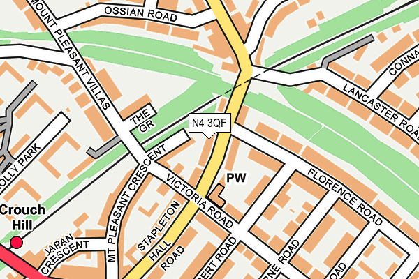 N4 3QF map - OS OpenMap – Local (Ordnance Survey)
