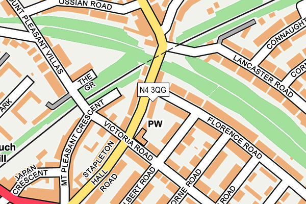 N4 3QG map - OS OpenMap – Local (Ordnance Survey)