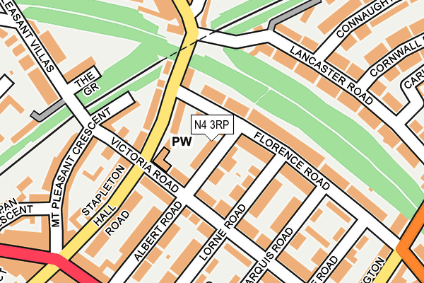N4 3RP map - OS OpenMap – Local (Ordnance Survey)