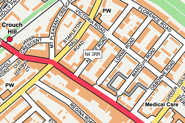 N4 3RR map - OS OpenMap – Local (Ordnance Survey)