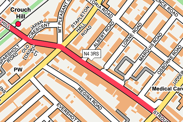 N4 3RS map - OS OpenMap – Local (Ordnance Survey)