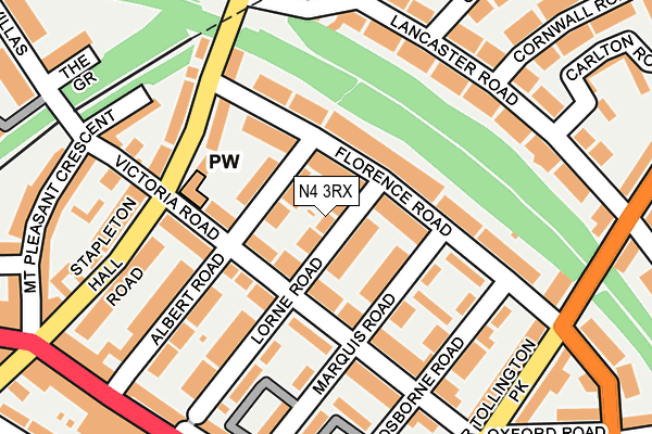 N4 3RX map - OS OpenMap – Local (Ordnance Survey)
