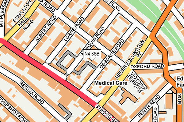 N4 3SB map - OS OpenMap – Local (Ordnance Survey)