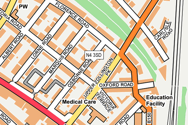 N4 3SD map - OS OpenMap – Local (Ordnance Survey)