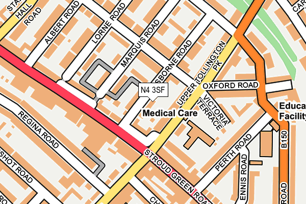 N4 3SF map - OS OpenMap – Local (Ordnance Survey)
