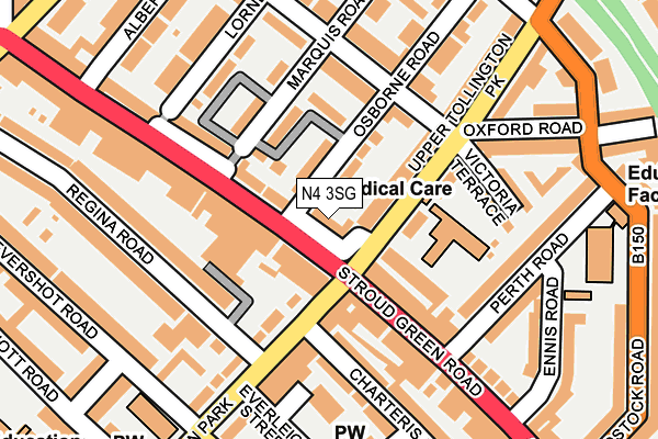 N4 3SG map - OS OpenMap – Local (Ordnance Survey)