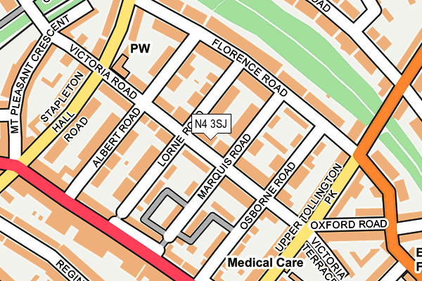 N4 3SJ map - OS OpenMap – Local (Ordnance Survey)