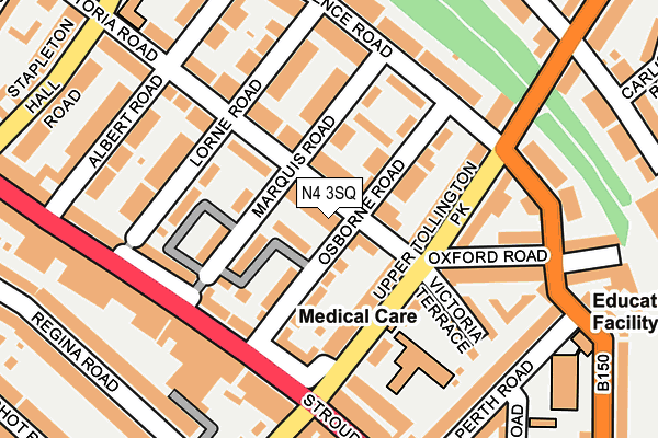 N4 3SQ map - OS OpenMap – Local (Ordnance Survey)