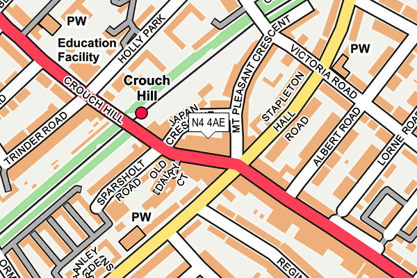 N4 4AE map - OS OpenMap – Local (Ordnance Survey)