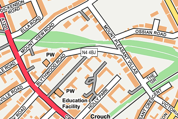 N4 4BJ map - OS OpenMap – Local (Ordnance Survey)