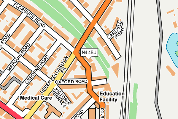 N4 4BU map - OS OpenMap – Local (Ordnance Survey)