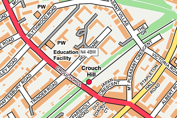 N4 4BW map - OS OpenMap – Local (Ordnance Survey)