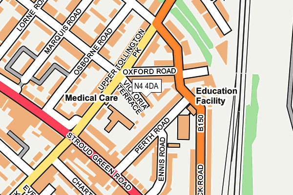 N4 4DA map - OS OpenMap – Local (Ordnance Survey)