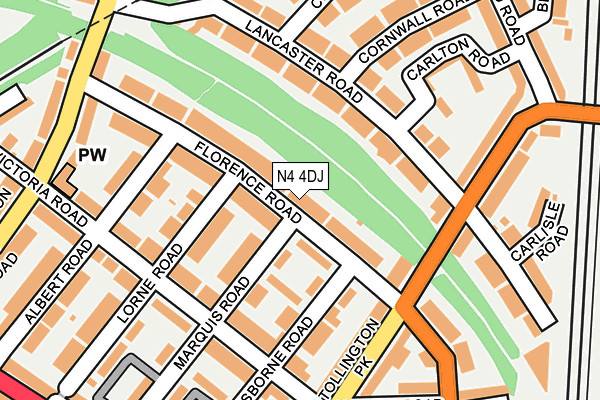 N4 4DJ map - OS OpenMap – Local (Ordnance Survey)