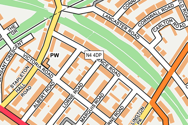 N4 4DP map - OS OpenMap – Local (Ordnance Survey)