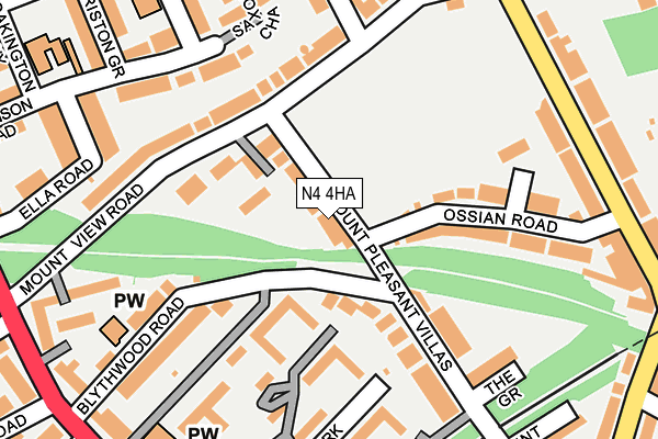 N4 4HA map - OS OpenMap – Local (Ordnance Survey)