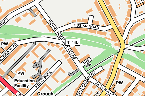 N4 4HD map - OS OpenMap – Local (Ordnance Survey)