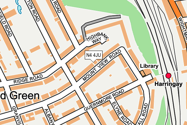 N4 4JU map - OS OpenMap – Local (Ordnance Survey)