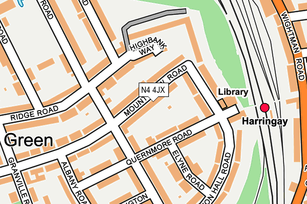 N4 4JX map - OS OpenMap – Local (Ordnance Survey)