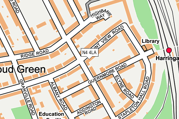 N4 4LA map - OS OpenMap – Local (Ordnance Survey)