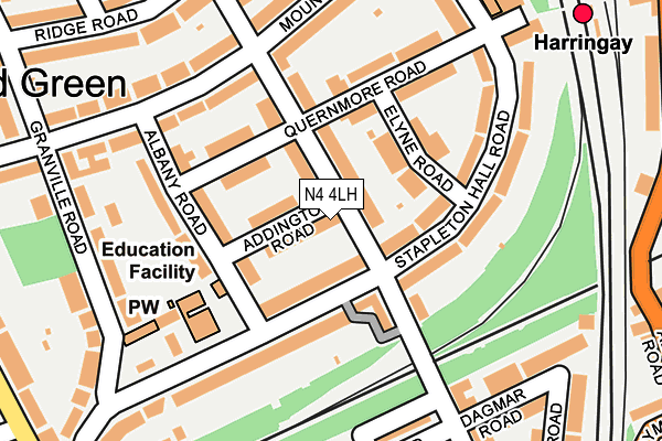N4 4LH map - OS OpenMap – Local (Ordnance Survey)