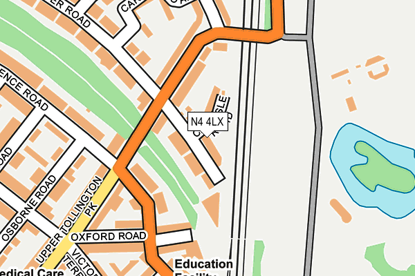N4 4LX map - OS OpenMap – Local (Ordnance Survey)